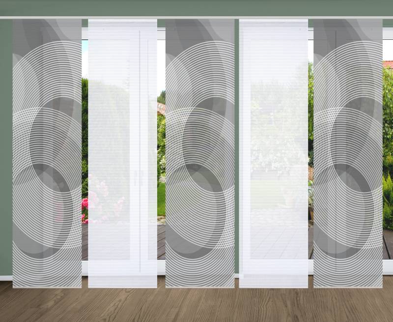 HOME in green Schiebegardine "AFONSO", (5 St.), SET DIGITALDRUCK,BAMBUSOPTIK RECYCELT von Home In Green