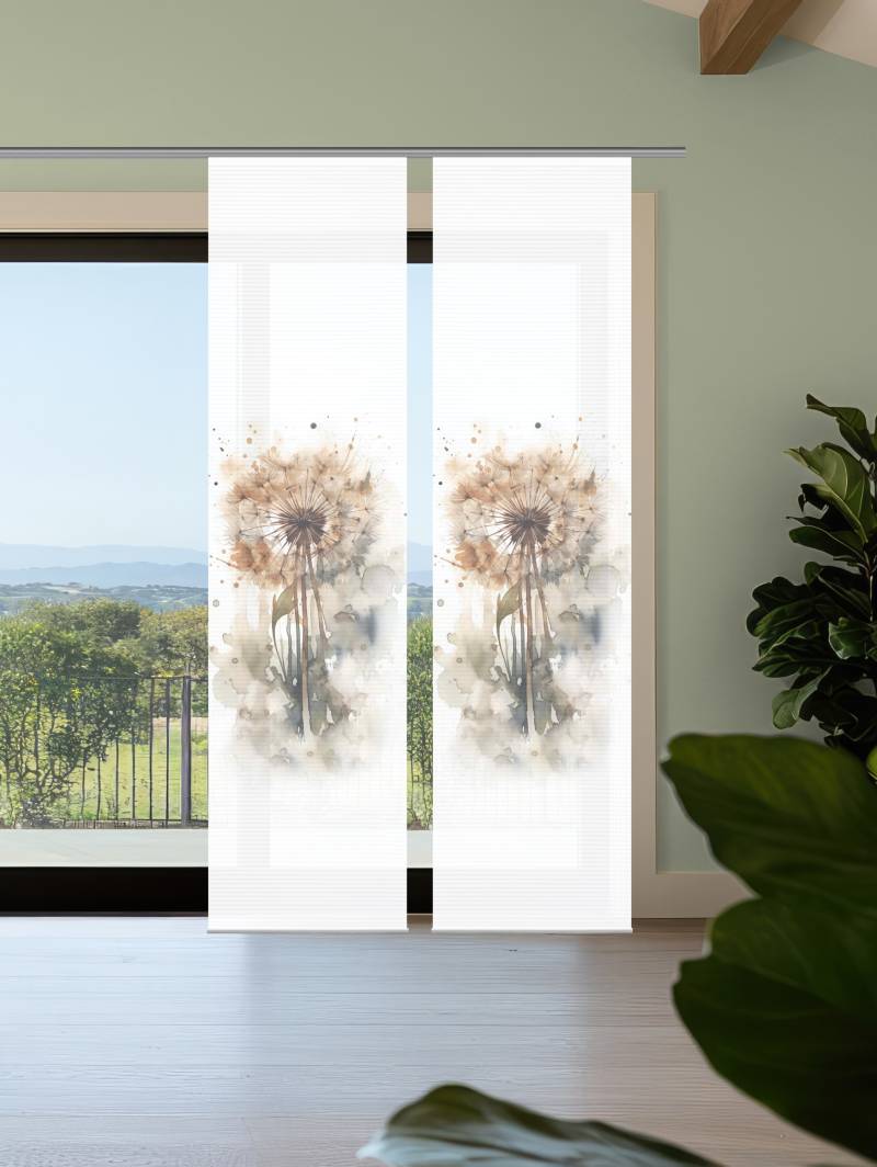 HOME in green Schiebegardine "AMARANDE" Paneelwagen 2 Stk. tlg. Bambusoptik, SET, recycelt, Digitaldruck von Home In Green