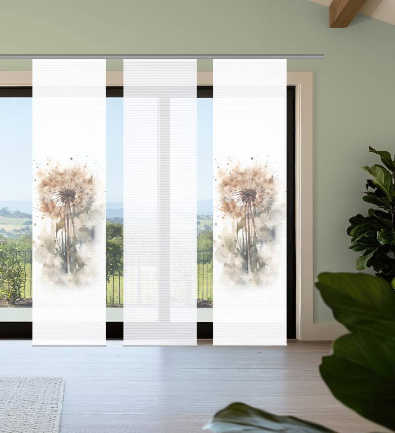 HOME in green Schiebegardine "AMARANDE" Paneelwagen 3 Stk. tlg. Bambusoptik, SET, recycelt, Digitaldruck von Home In Green