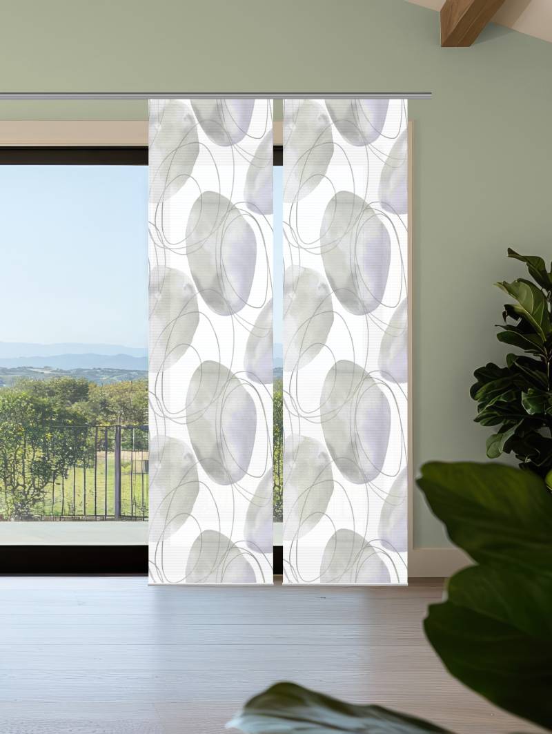 HOME in green Schiebegardine "ELLRIK" Paneelwagen 2 Stk. tlg. Bambusoptik, SET, recycelt, Digitaldruck von Home In Green