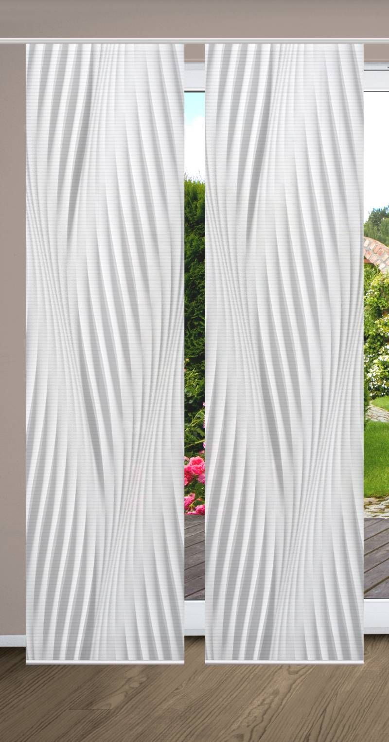 HOME in green Schiebegardine "RIWELO" Paneelwagen 2 Stk. tlg. SET DIGITALDRUCK,BAMBUSOPTIK RECYCELT von Home In Green