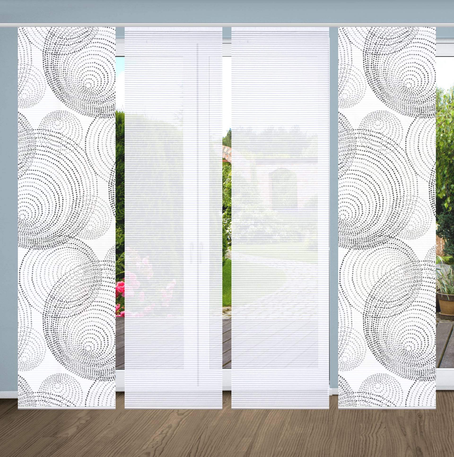 HOME in green Schiebegardine "SPIRO", (4 St.), SET DIGITALDRUCK,BAMBUSOPTIK RECYCELT von Home In Green