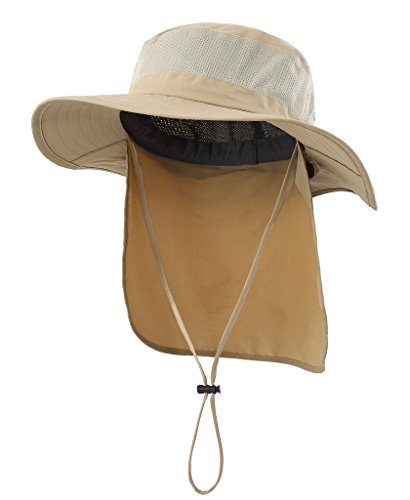 Home Prefer Outdoor Sonnenhut mit breiter Krempe und Nackenklappe, khaki, Einheitsgröße von Home Prefer