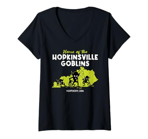 Damen Hopkinsville Goblins Kentucky State Lustige amerikanische Kryptide T-Shirt mit V-Ausschnitt Damen Hopkinsville Goblins Kentucky State Lustige amerikanische Kryptide T-Shirt mit V-Ausschnitt von Home State Cryptid Legend Local Cryptid Of America