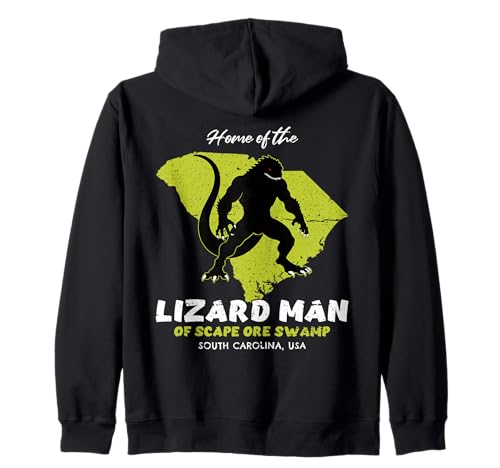 Zuhause von Lizard Man, South Carolina, Bundesstaat American Cryptid Kapuzenjacke Zuhause von Lizard Man, South Carolina, Bundesstaat American Cryptid Kapuzenjacke von Home State Cryptid Legend Local Cryptid Of America