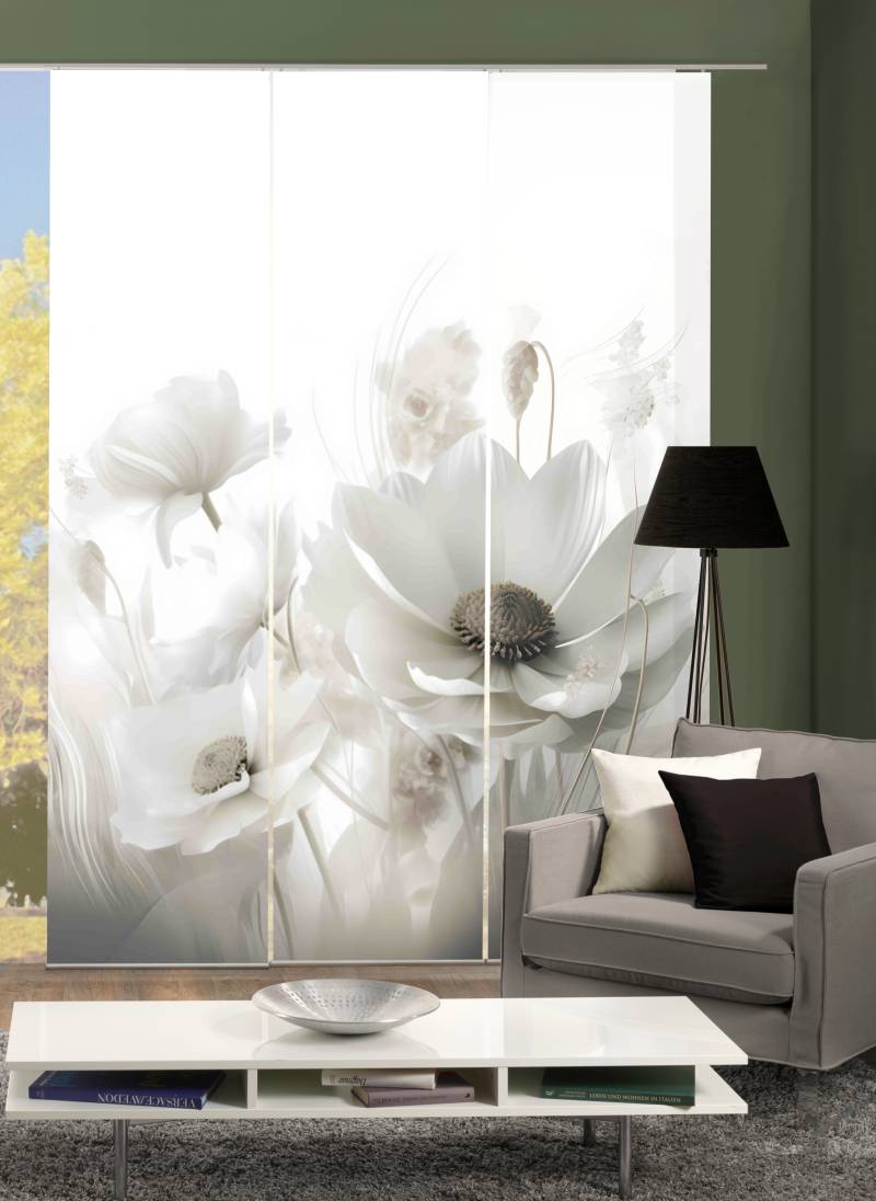 HOME WOHNIDEEN Schiebegardine "3ER SET" Paneelwagen 3 Stk. tlg. SET,SEIDENOPTIK,DIGITALDRUCK von Home Wohnideen