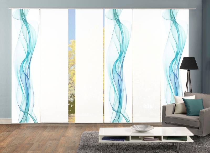 HOME WOHNIDEEN Schiebegardine "6ER SET HAZE" Paneelwagen 6 Stk. tlg. HxB: 245x60, Schiebevorhang 6er Set Digitaldruck von Home Wohnideen