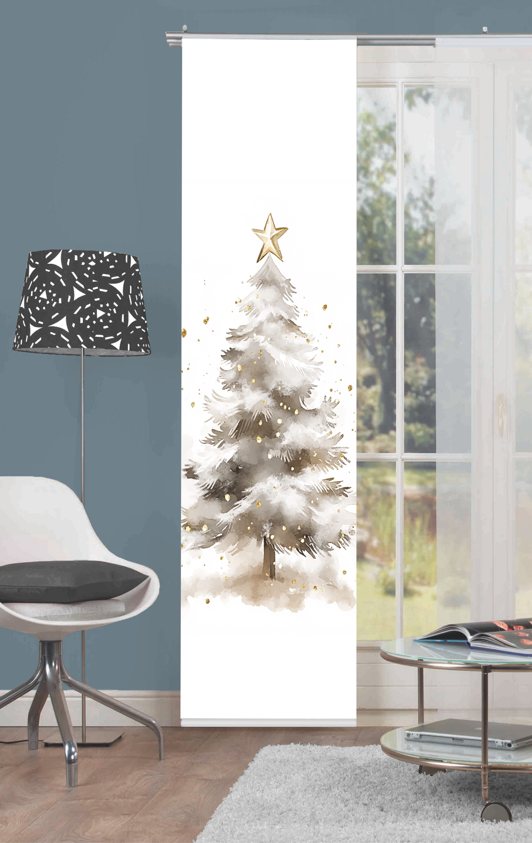 HOME WOHNIDEEN Schiebegardine "CHRISTMAS TREE" Paneelwagen 1 Stk. tlg. Schiebewand, Dekostoff, Digitaldruck von Home Wohnideen