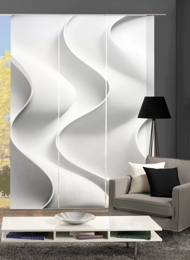 HOME WOHNIDEEN Schiebegardine "GORETI 3ER SET" Paneelwagen 3 Stk. tlg. SET,SEIDENOPTIK,DIGITALDRUCK von Home Wohnideen