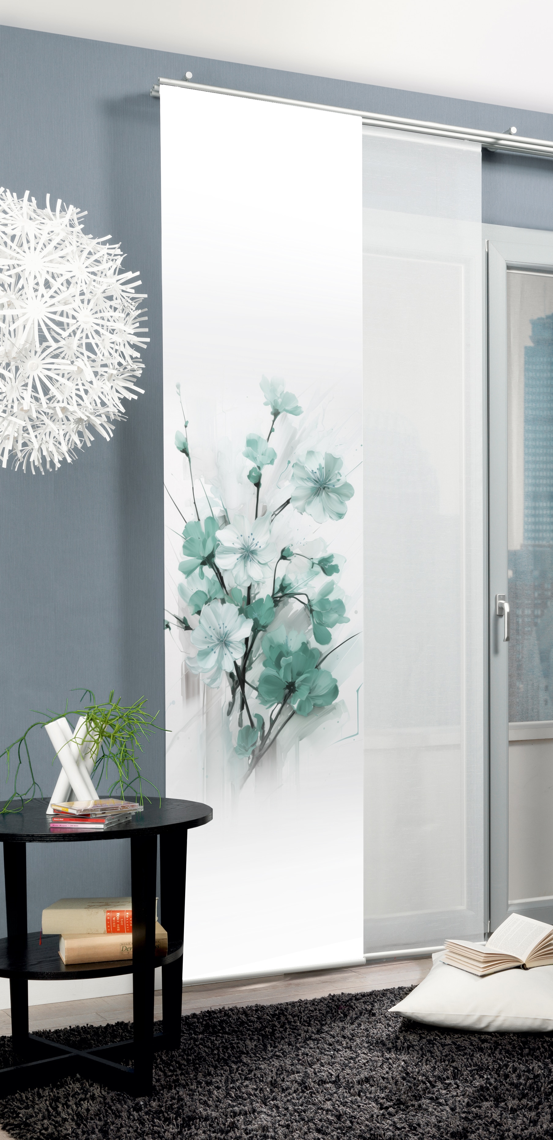 HOME WOHNIDEEN Schiebegardine "LOTUS" Paneelwagen 1 Stk. tlg. Schiebewand Seidenoptik, Digitaldruck HOME WOHNIDEEN Schiebegardine "LOTUS" Paneelwagen 1 Stk. tlg. Schiebewand Seidenoptik, Digitaldruck von Home Wohnideen