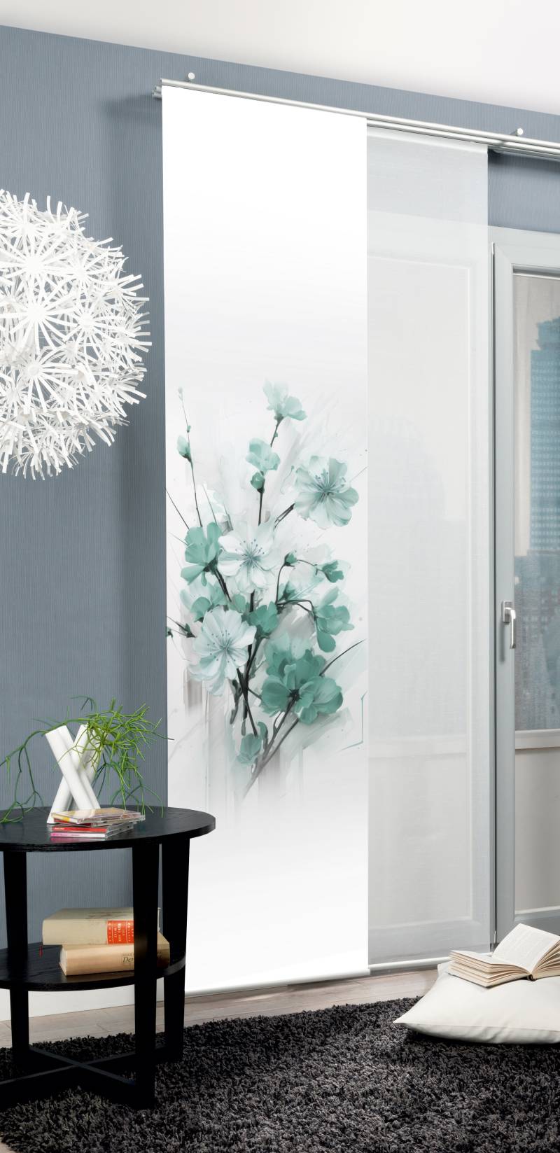 HOME WOHNIDEEN Schiebegardine "LOTUS" Paneelwagen 1 Stk. tlg. Schiebewand Seidenoptik, Digitaldruck von Home Wohnideen