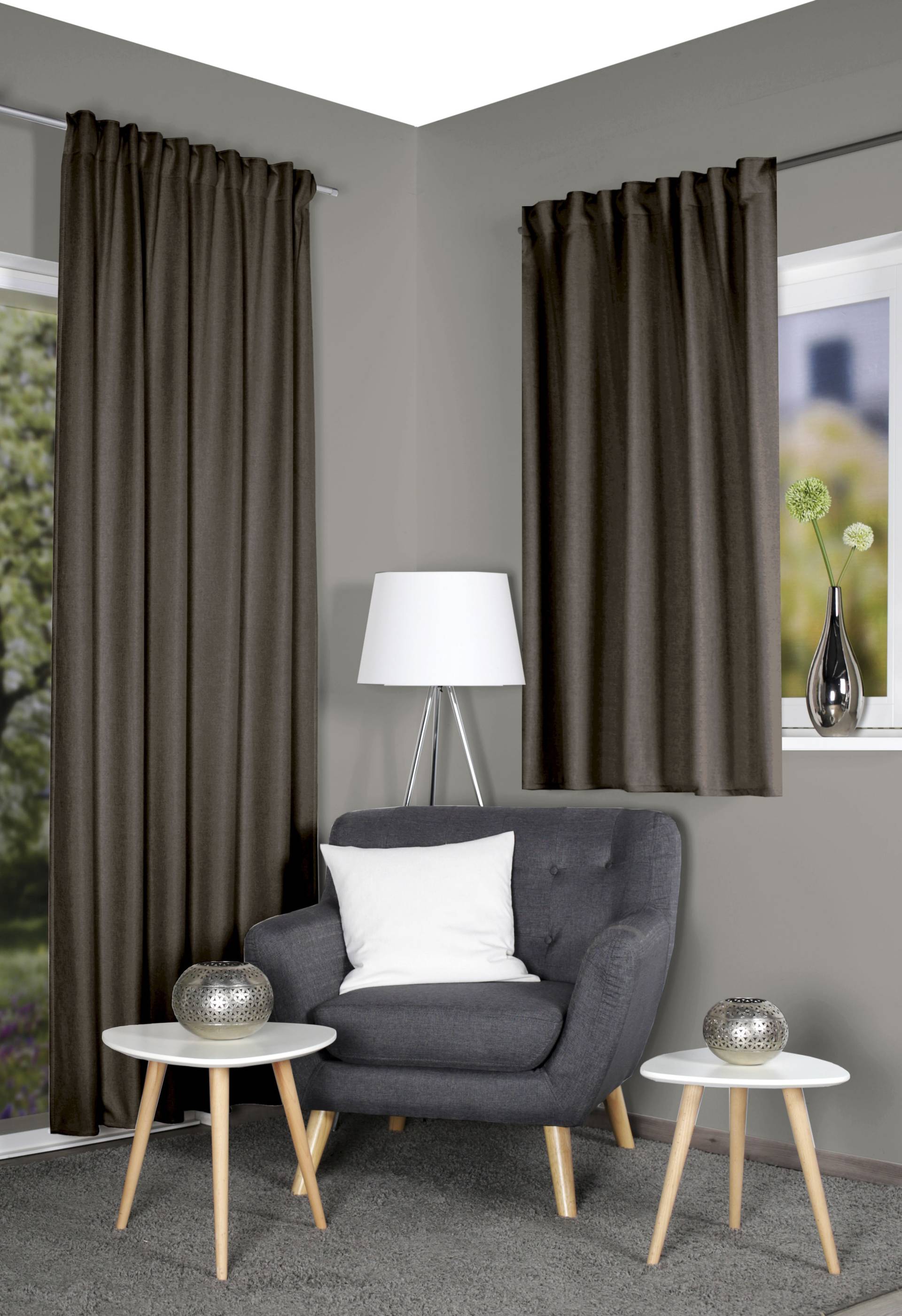 HOME WOHNIDEEN Vorhang "ESKAMIO" Multifunktionsband 1 Stk. tlg. Thermo, Blickdicht, Leinenstruktur von Home Wohnideen