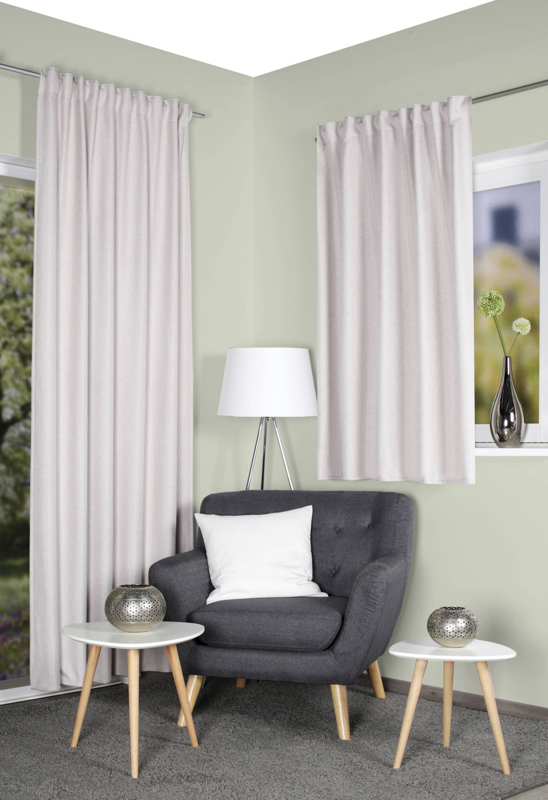 HOME WOHNIDEEN Vorhang "ESKAMIO" Multifunktionsband 1 Stk. tlg. Thermo, Blickdicht, Leinenstruktur von Home Wohnideen
