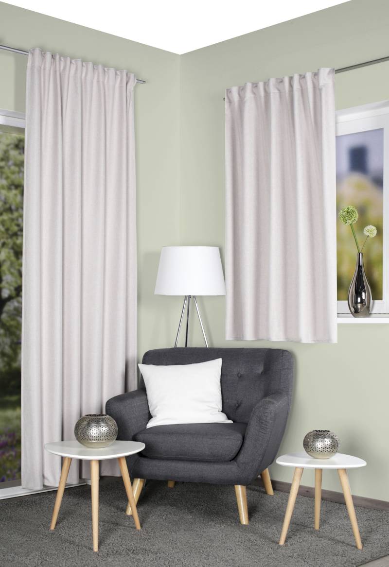 HOME WOHNIDEEN Vorhang "ESKAMIO" Multifunktionsband 1 Stk. tlg. Thermo, Blickdicht, Leinenstruktur von Home Wohnideen