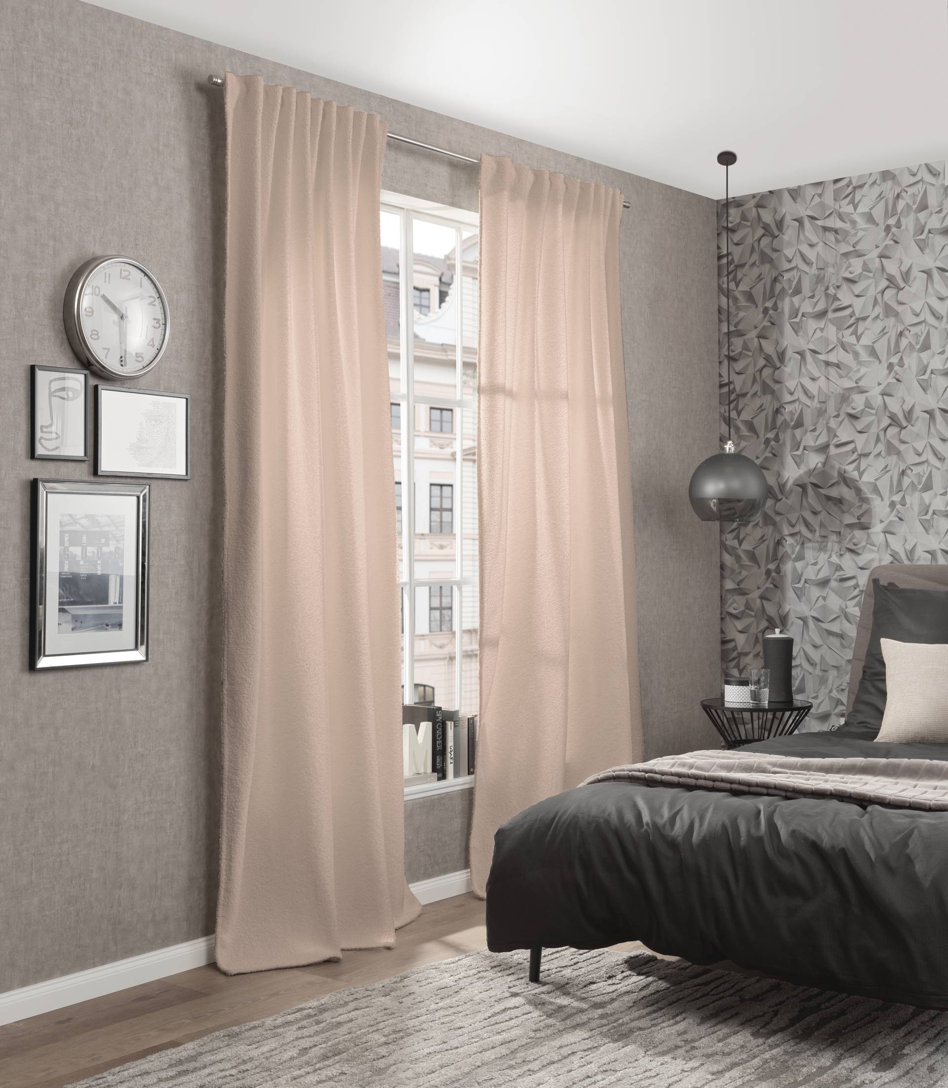 HOME WOHNIDEEN Vorhang "TEDDY" Multifunktionsband 1 Stk. tlg. Kombibandschal Thermo mit Wolloptik von Home Wohnideen