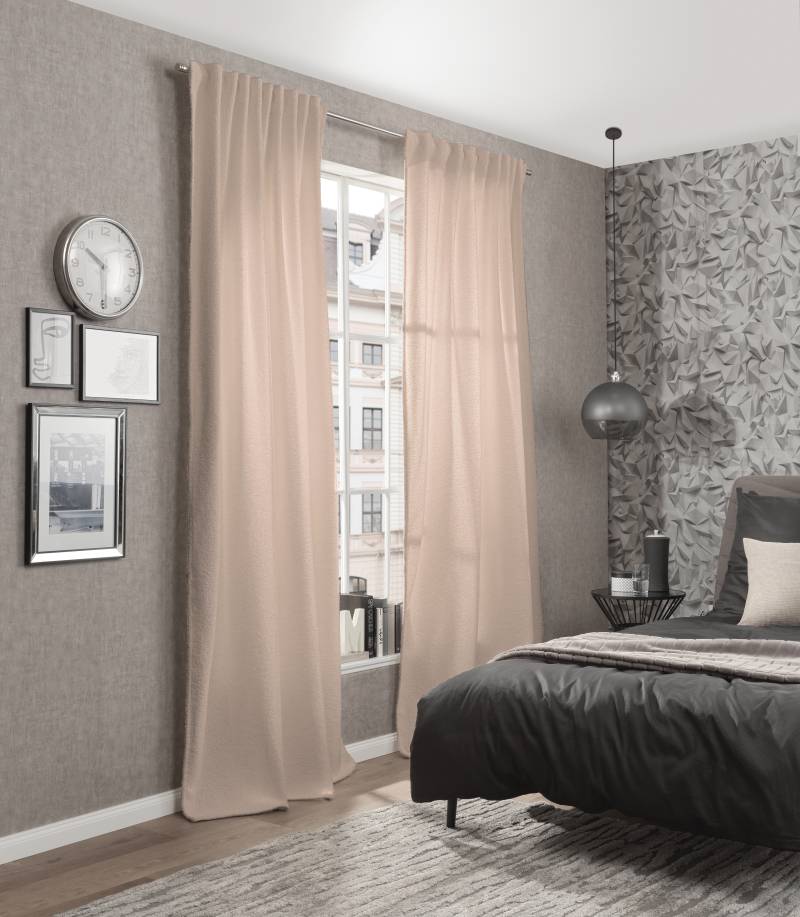 HOME WOHNIDEEN Vorhang "TEDDY" Multifunktionsband 1 Stk. tlg. Kombibandschal Thermo mit Wolloptik von Home Wohnideen