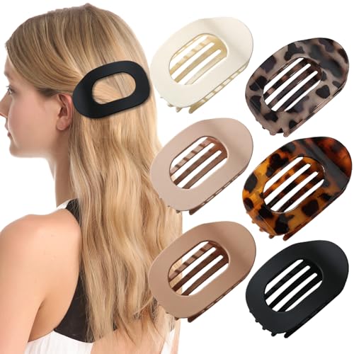 Flache Haarspangen für Damen, ergonomisch, gebogene Haarklammern, flache Klauenklammern zum Liegen, Fahren, matt, starker Halt, Entenschnabel-Haarspangen für dünnes/dickes Haar, Haarschmuck für Frauen von Home-X