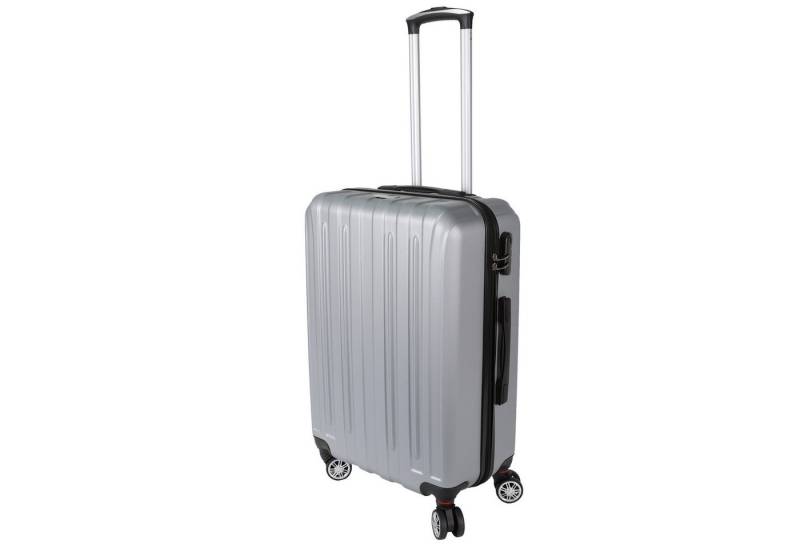 Home4Living Hartschalen-Trolley Koffer Reisekoffer Hartschalenkoffer silber S, M, L, 4 Rollen, Teleskopgriff von Home4Living