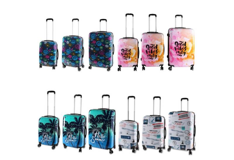 Home4Living Hartschalen-Trolley Reisekoffer Koffer Hartschalenkoffer S,M,L Trolley, 4 Rollen, Teleskopgriff, Leichtlaufrollen von Home4Living