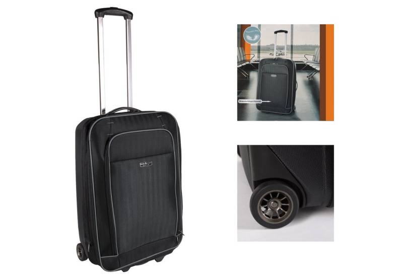Home4Living Weichgepäck-Trolley Hybrid Trolley Reisekoffer Bordcase Schwarz 32 L, 2 Rollen, Teleskopgriff, Volumenvergößerung bis 15% von Home4Living