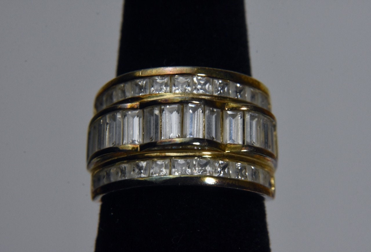 Ross-Simons - Sterling Silber Ring Mit Zirkonia Gold Ton Größe 5.25 von HomeAgainVintageCo