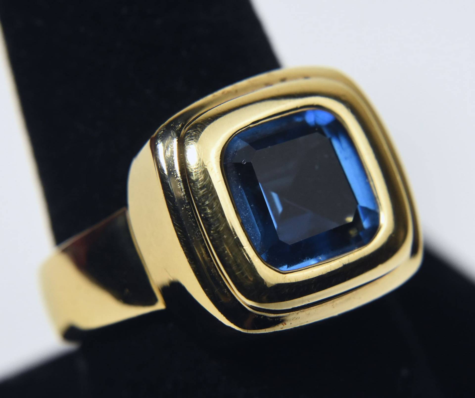 Vintage Blauer Topas Vermeil Ring - Größe 9 von HomeAgainVintageCo