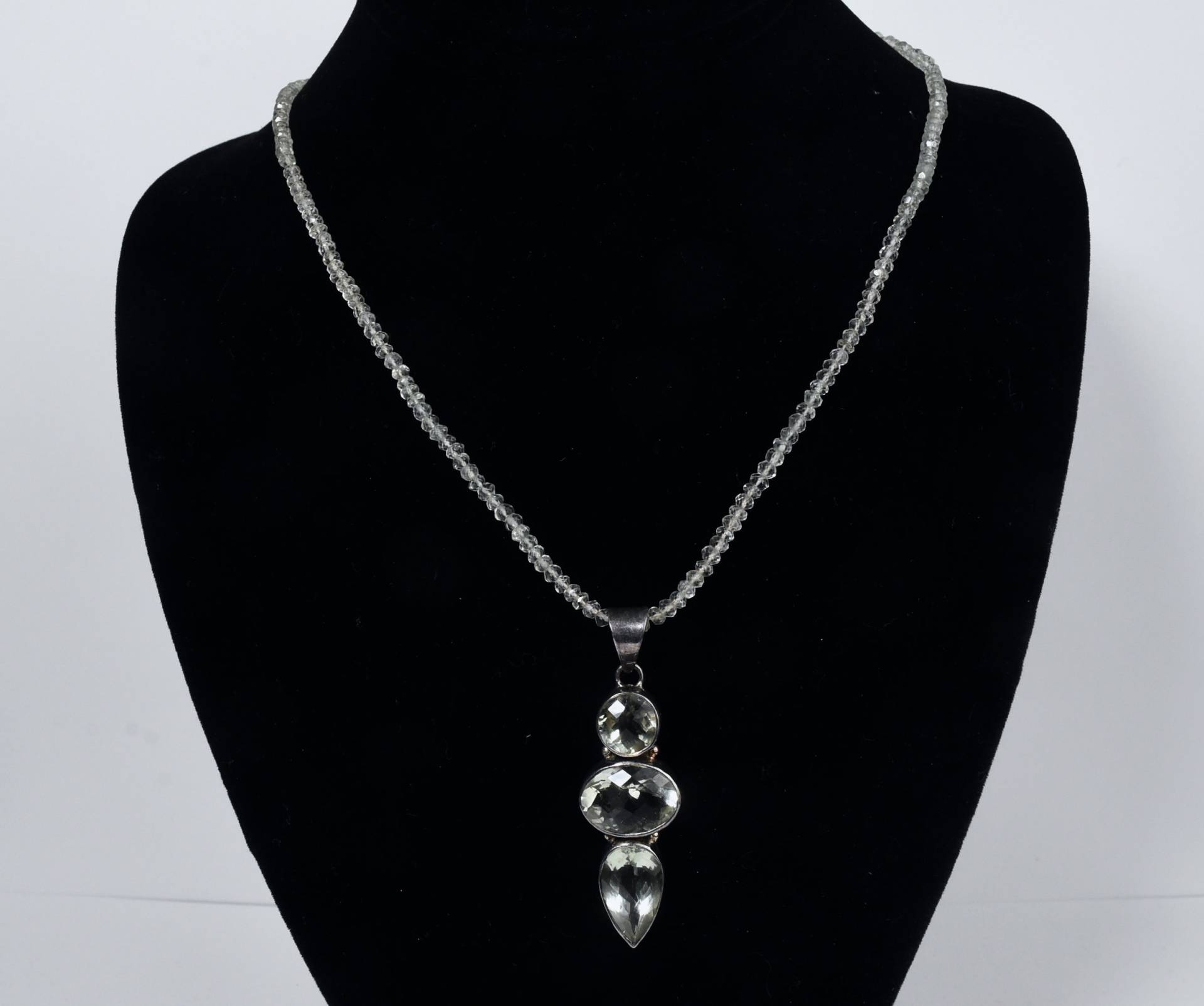 Vintage Sterling Silber Aqumarin Anhänger An Aquamarin Perlen Halskette - 20, 75" von HomeAgainVintageCo