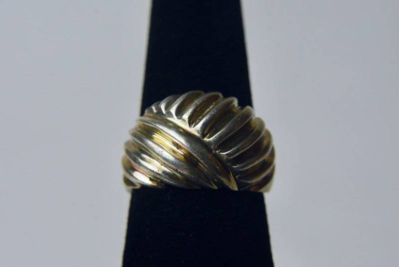 sterling Silber Moderne Kreuz Schraffur Design Ring - Größe 7 von HomeAgainVintageCo