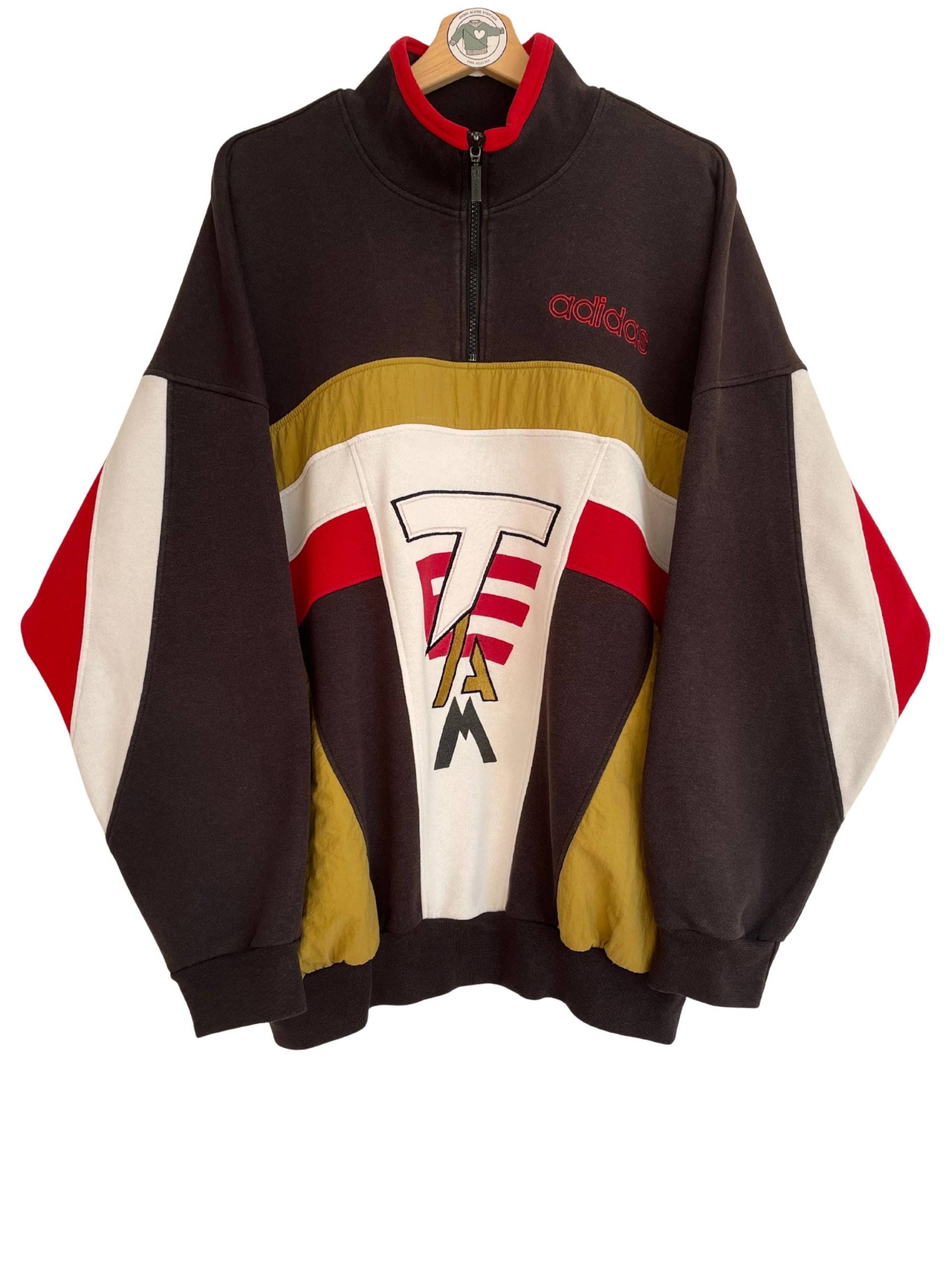 Adidas Vintage 1/4-Zip Team Sweater Gr. Xl | D8 Oversized Sweatshirt Pullover Best Classic 90S Team Trefoil Gestickt Schwarz Weiß Rot Gold Adidas Vintage 1/4-Zip Team Sweater Gr. Xl | D8 Oversized Sweatshirt Pullover Best Classic 90S Team Trefoil Gestickt Schwarz Weiß Rot Gold von HomeAloneVintageDE