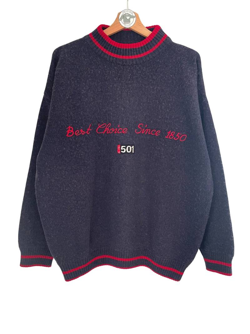 Levis Strauss & Co. Strickpullover Gr. L Pullover Sweater Rundhals 90Er 90S 80S Best Choice Since 1850 Winter Warm Strick von HomeAloneVintageDE