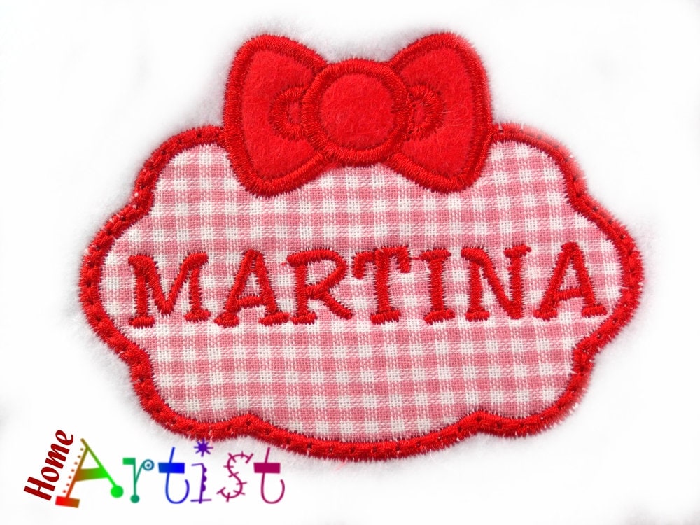 Applikation Bow Felt Applique Name Patch - Free Color Choice Aufnäher von HomeArtist