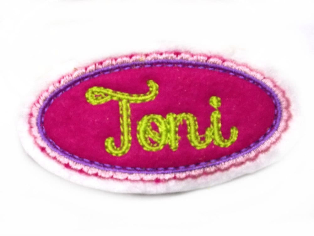 Applikation Schulkind Namensschild Patch Aufnäher Felt Wunschname Farbwahl Applique Name - Free Color Choice von HomeArtist