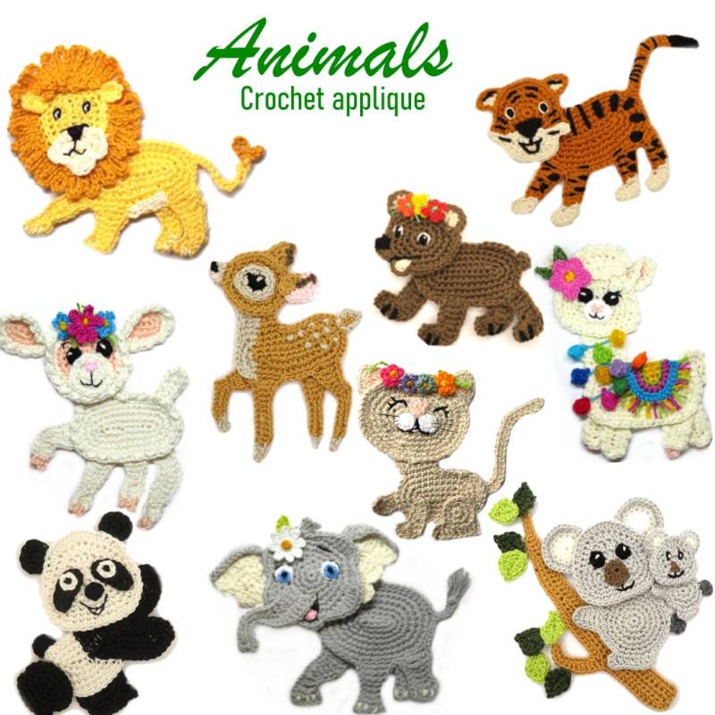 Häkelapplikation Applikation Häkel Applique Patch Aufbügel Kindermode Kleidung Stickerei von HomeArtist