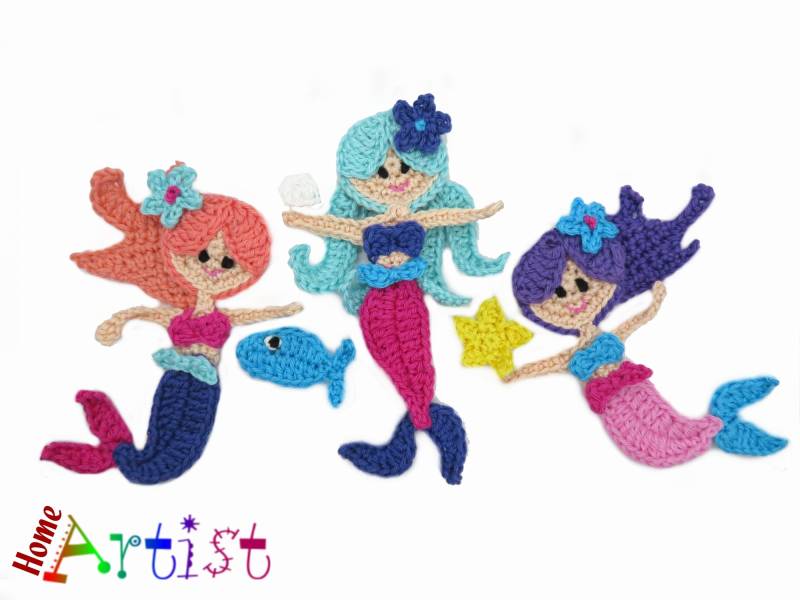 Häkelapplikation Applikation Häkel Applique Patch Aufbügel Kindermode Kleidung Stickerei von HomeArtist