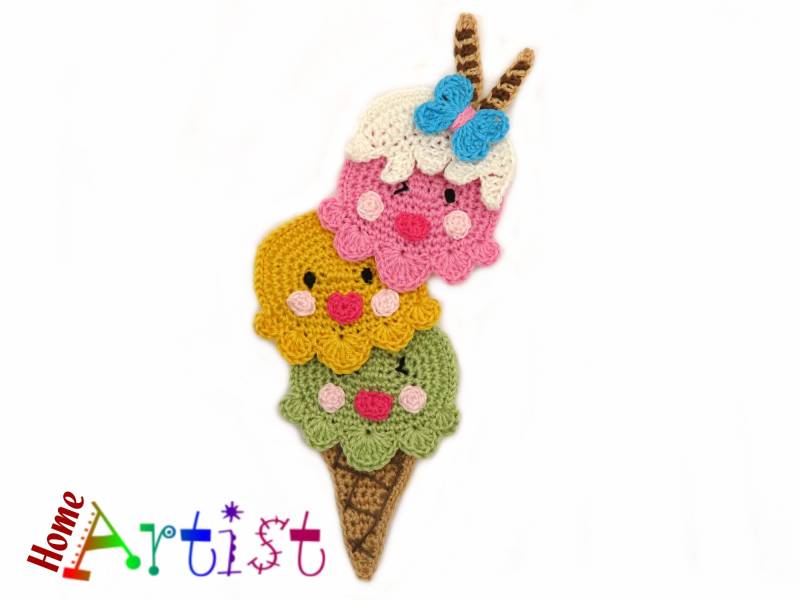 Häkelapplikation Applikation Häkel Applique Patch Aufbügel Kindermode Kleidung Stickerei von HomeArtist