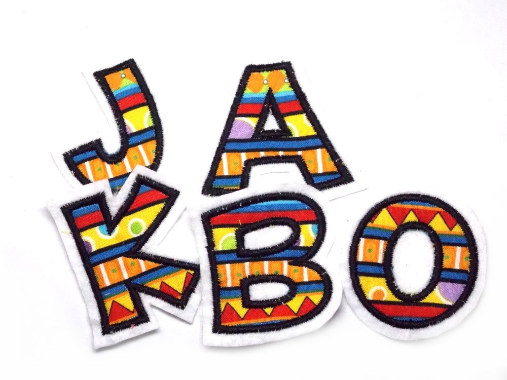 Letter Name Tag Embroidered Application Patch Iron-On For Children Desired Color Choice Iron-On Monogram Felt von HomeArtist