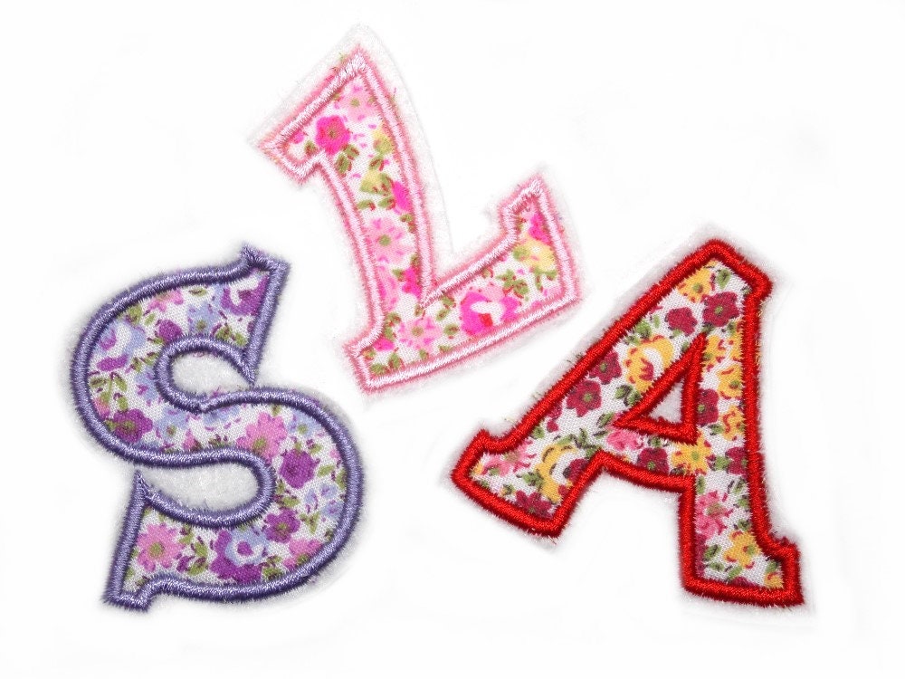 Letter Name Tag Embroidered Application Patch Iron-On For Children Desired Color Choice Iron-On Monogram Felt von HomeArtist