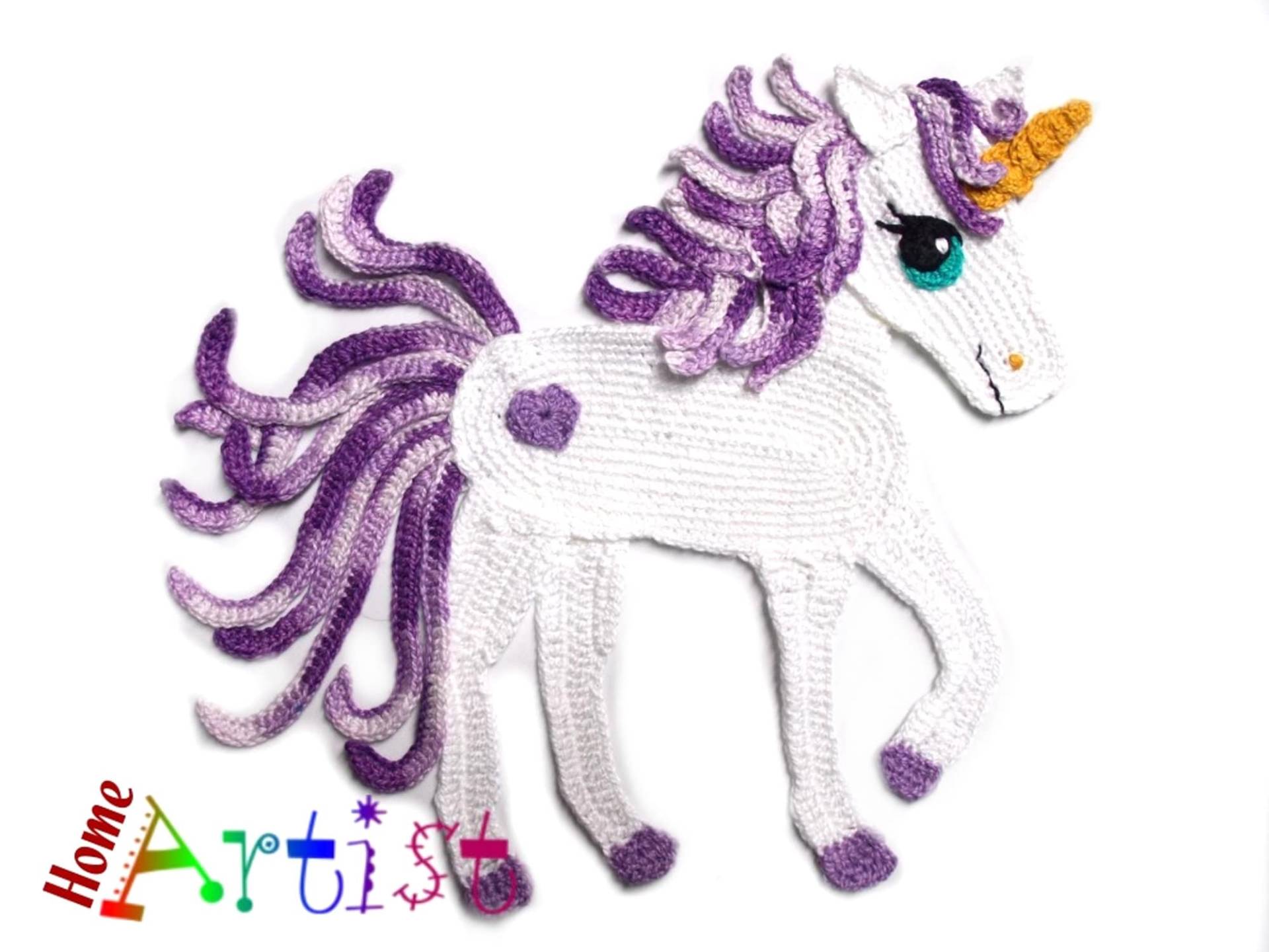 Pferd Pony Einhorn Häkelapplikation Applikation Häkel Applique Patch Aufbügel Kindermode Kleidung Stickerei von HomeArtist