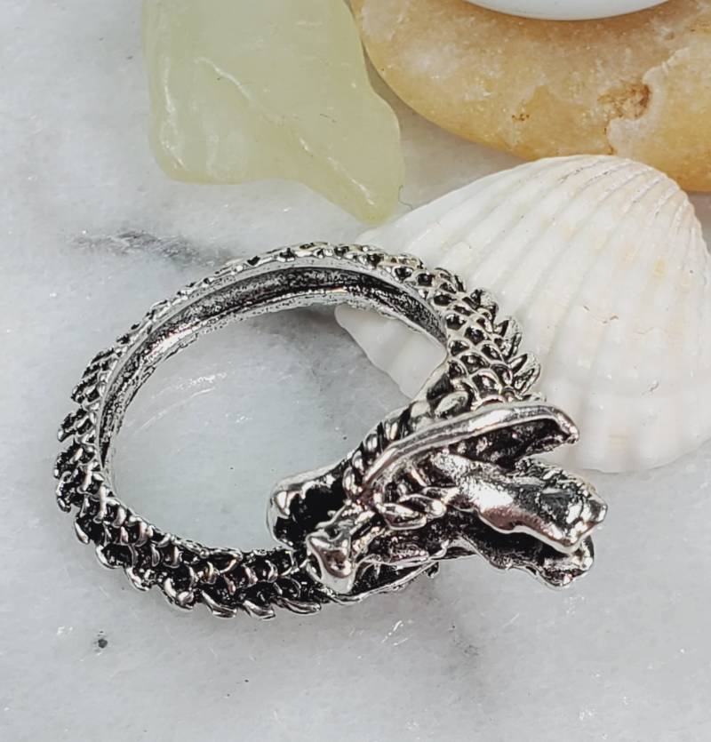 Drachen Ring Chinesisch Verstellbar Silber Farbe Vintage Mode Punk Gothic Wikinger Schmuck Männer von HomeGoodsbyGene