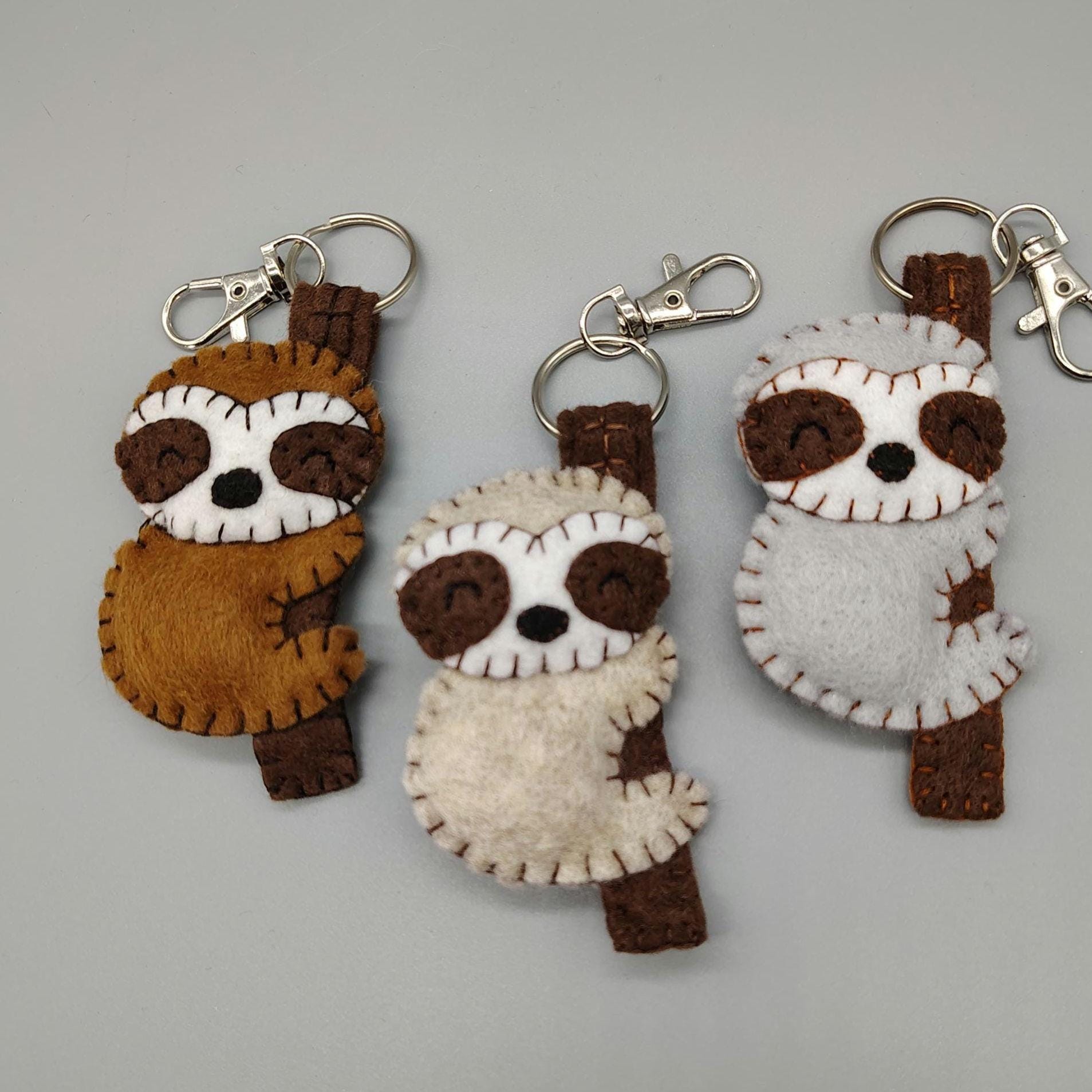 Faultier Schlüsselanhänger - Filzplüsch Rucksack Buddies Handgemacht Faultier Schlüsselanhänger - Filzplüsch Rucksack Buddies Handgemacht von HomeInMichigan