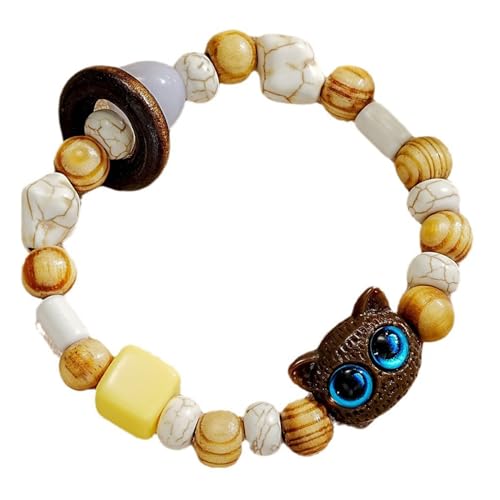 HomeJoySet Armband Aus Katzenperlen Aus Holz, Exquisite Perlenkette Mit Hübschem Katzenanhänger, Süßes Haustierschmuck-Accessoire HomeJoySet Armband Aus Katzenperlen Aus Holz, Exquisite Perlenkette Mit Hübschem Katzenanhänger, Süßes Haustierschmuck-Accessoire von HomeJoySet