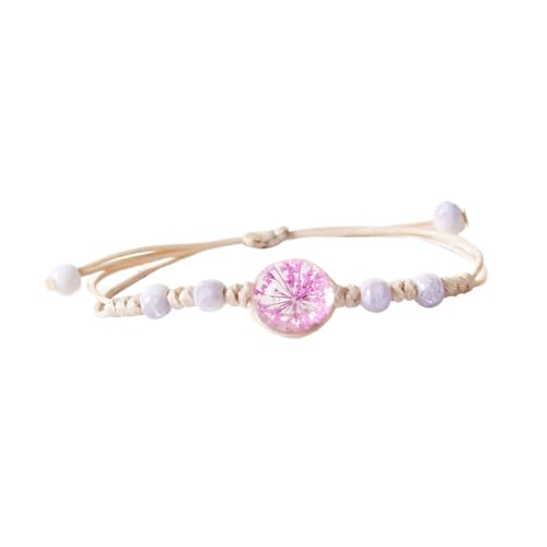 HomeJoySet Handgefertigtes Geflochtenes Armband, Keramik-Glasblumenperle, Verstellbare Handkette Aus Gewachster Kordel for Frauen(Multiple Color) von HomeJoySet