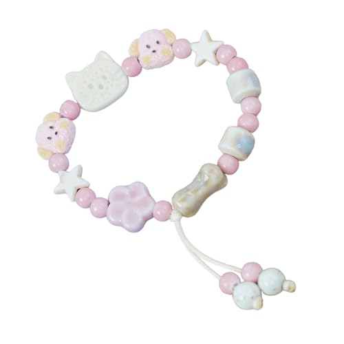 HomeJoySet Markantes Hundearmband Aus Keramik, Handgewebter Schnur-Armbandschmuck for Den Cartoon-Stil Und for Verschenken(4) von HomeJoySet