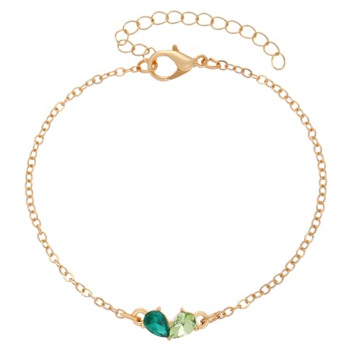HomeJoySet Vergoldetes Herzarmband for Damen, Zierlicher, Stilvoller Schmuck – Geschenke for Mutter Und Tochter(01Golden Green) von HomeJoySet