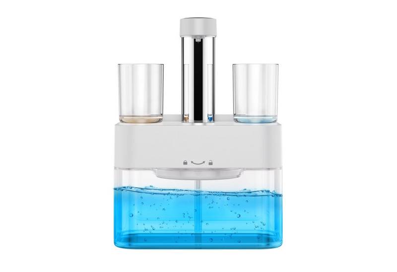 HomeMiYN Munddusche Mundwasser Spender mit 2 magnetischen Bechern Wasserdicht wandmontiert von HomeMiYN