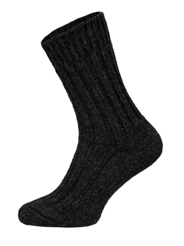 2 Paar Alpaka Socken Herren Und Damen - Dicke Wollsocken Mit 50% Wollanteil, Natürliche Regulierung Der Fußtemperatur | Anthrazit Gr. 39-42 von HomeOfSocks