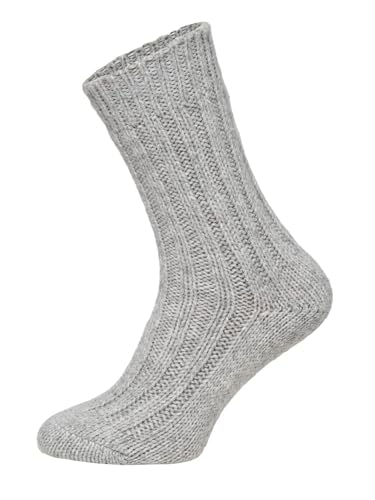 2 Paar Alpaka Socken Herren Und Damen - Dicke Wollsocken Mit 50% Wollanteil, Natürliche Regulierung Der Fußtemperatur | Grau Gr. 47-50 von HomeOfSocks