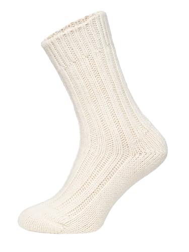 2 Paar Alpaka Socken Herren Und Damen - Dicke Wollsocken Mit 50% Wollanteil, Natürliche Regulierung Der Fußtemperatur | Creme Gr. 39-42 von HomeOfSocks