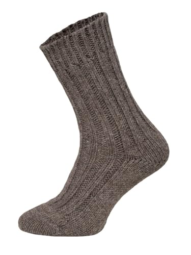 2 Paar Alpaka Socken Herren Und Damen - Dicke Wollsocken Mit 50% Wollanteil, Natürliche Regulierung Der Fußtemperatur | Braun Gr. 43-46 von HomeOfSocks