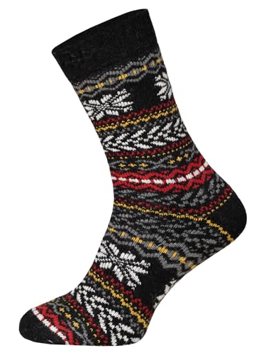1 Paar Hygge Norweger Socken Herren Und Damen - Dicke Wollsocken In Schöner, Schwerer Qualität, Verstärkte Ferse Und Spitze | Navy Schwarz Gr. 39-42 von HomeOfSocks